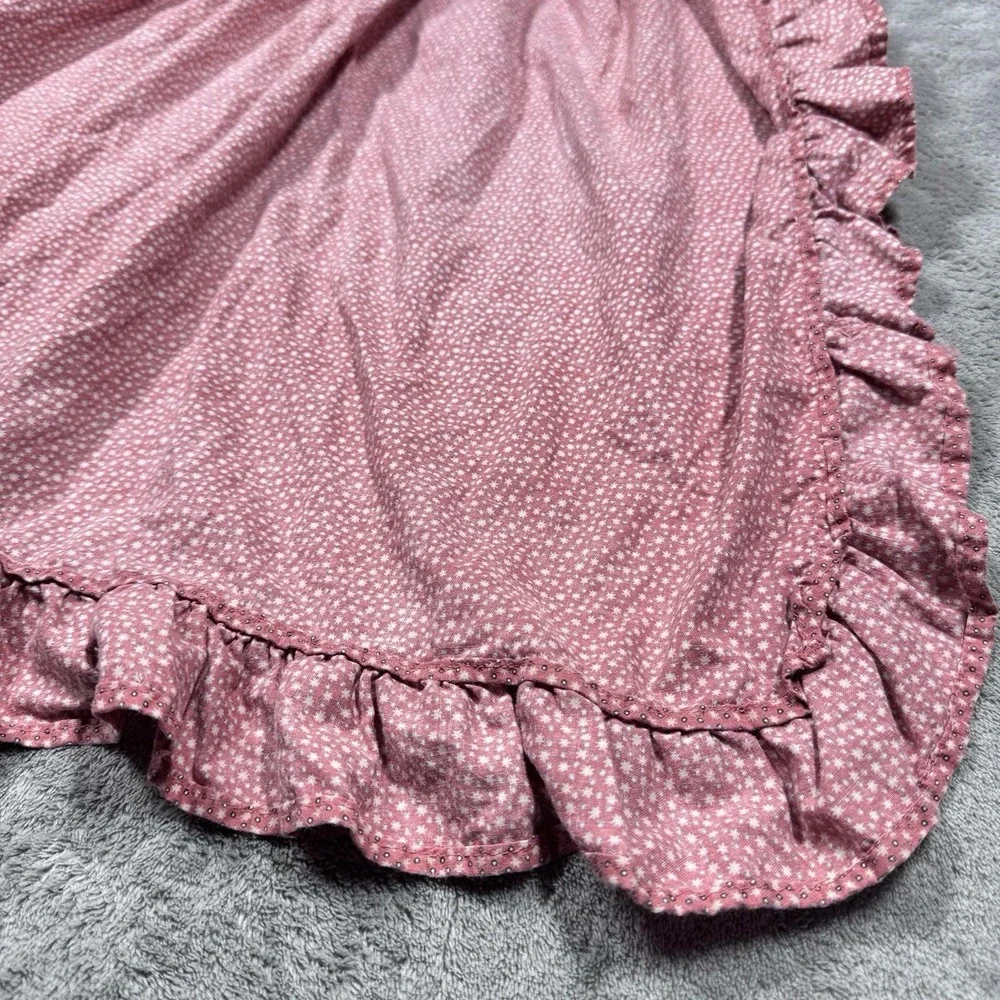 Pink Polka Dot Full Bib Apron Ruffle Trim Embroidered Heart Country‎ Kitchen
